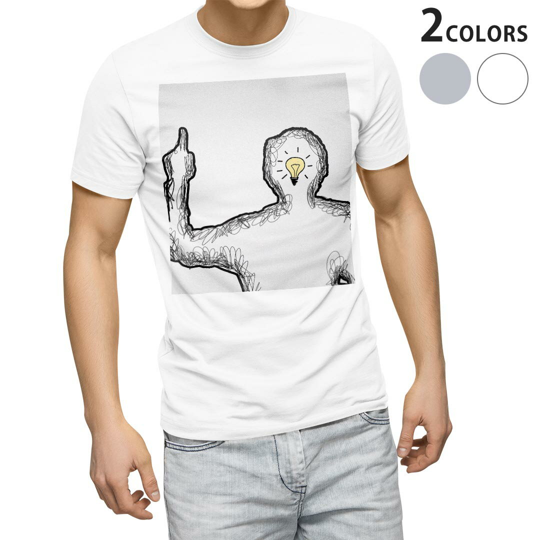 Other - Tシャツ メンズ 半袖 ホワイト グレー デザイン S M L XL 2XL Tシャツ ティーシャツ T shirt 006986 人物　電球