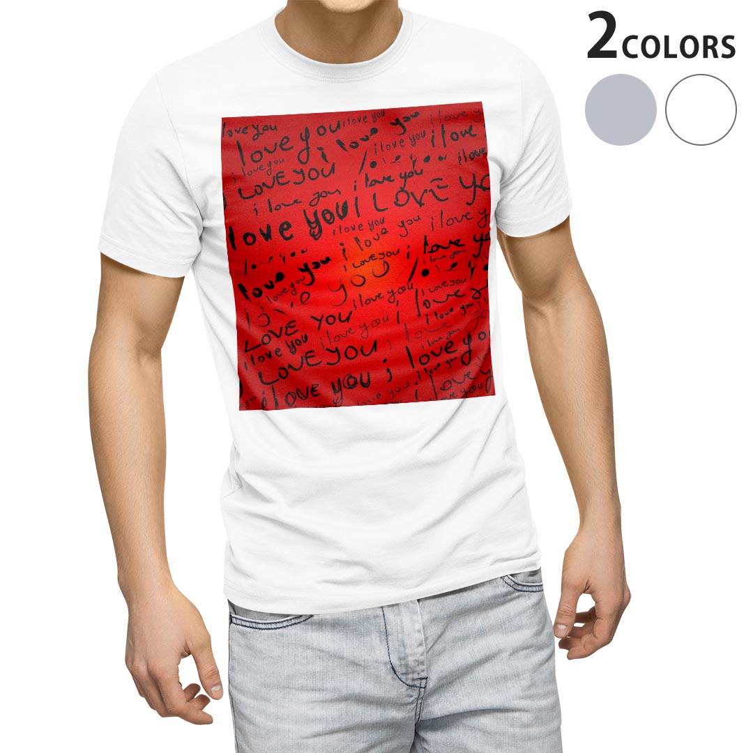 美国休闲服 - Tシャツ メンズ 半袖 ホワイト グレー デザイン S M L XL 2XL Tシャツ ティーシャツ T shirt 007058 英語　文字　赤　レッド
