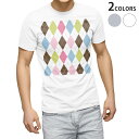 Tシャツ メンズ 半袖 ホワイト グレー デザイン S M L XL 2XL Tシャツ ティーシャツ T shirt 007111 アーガイル 模様