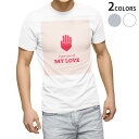 Tシャツ メンズ 半袖 ホワイト グレー デザイン S M L XL 2XL Tシャツ ティーシャツ T shirt 007153 ハート　イラスト
