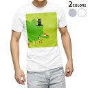 Tシャツ メンズ 半袖 ホワイト グレー デザイン S M L XL 2XL Tシャツ ティーシャツ T shirt 007270 クローバー イラスト