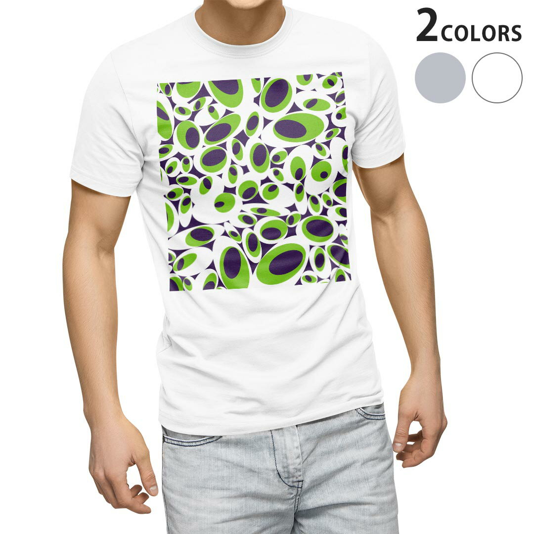 Tシャツ メンズ 半袖 ホワイト グレー デザイン S M L XL 2XL Tシャツ ティーシャツ T shirt 007314 模様 水玉 モンスター