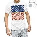 Tシャツ メンズ 半袖 ホワイト グレー デザイン S M L XL 2XL Tシャツ ティーシャツ T shirt 007387 米国 国旗 星 スター(4)