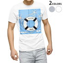 Tシャツ メンズ 半袖 ホワイト グレー デザイン S M L XL 2XL Tシャツ ティーシャツ T shirt 007502 水色 ヒトデ 浮き輪
