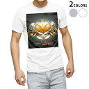 Tシャツ メンズ 半袖 ホワイト グレー デザイン S M L XL 2XL Tシャツ ティーシャツ T shirt 007610 ハート ライオン マーク(4)