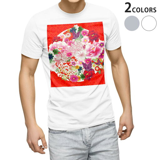 Tシャツ メンズ 半袖 ホワイト グレー デザイン S M L XL 2XL Tシャツ ティーシャツ T shirt 007935 和風 和柄 花 赤 レッド Tシャツ メンズ 半袖 ホワイト グレー デザイン S M L XL 2XL Tシャツ ティーシャツ T shirt 007935 和風 和柄 花 赤 レッド