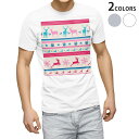 Tシャツ メンズ 半袖 ホワイト グレー デザイン S M L XL 2XL Tシャツ ティーシャツ T shirt 007973 冬 雪 結晶 トナカイ プレ...