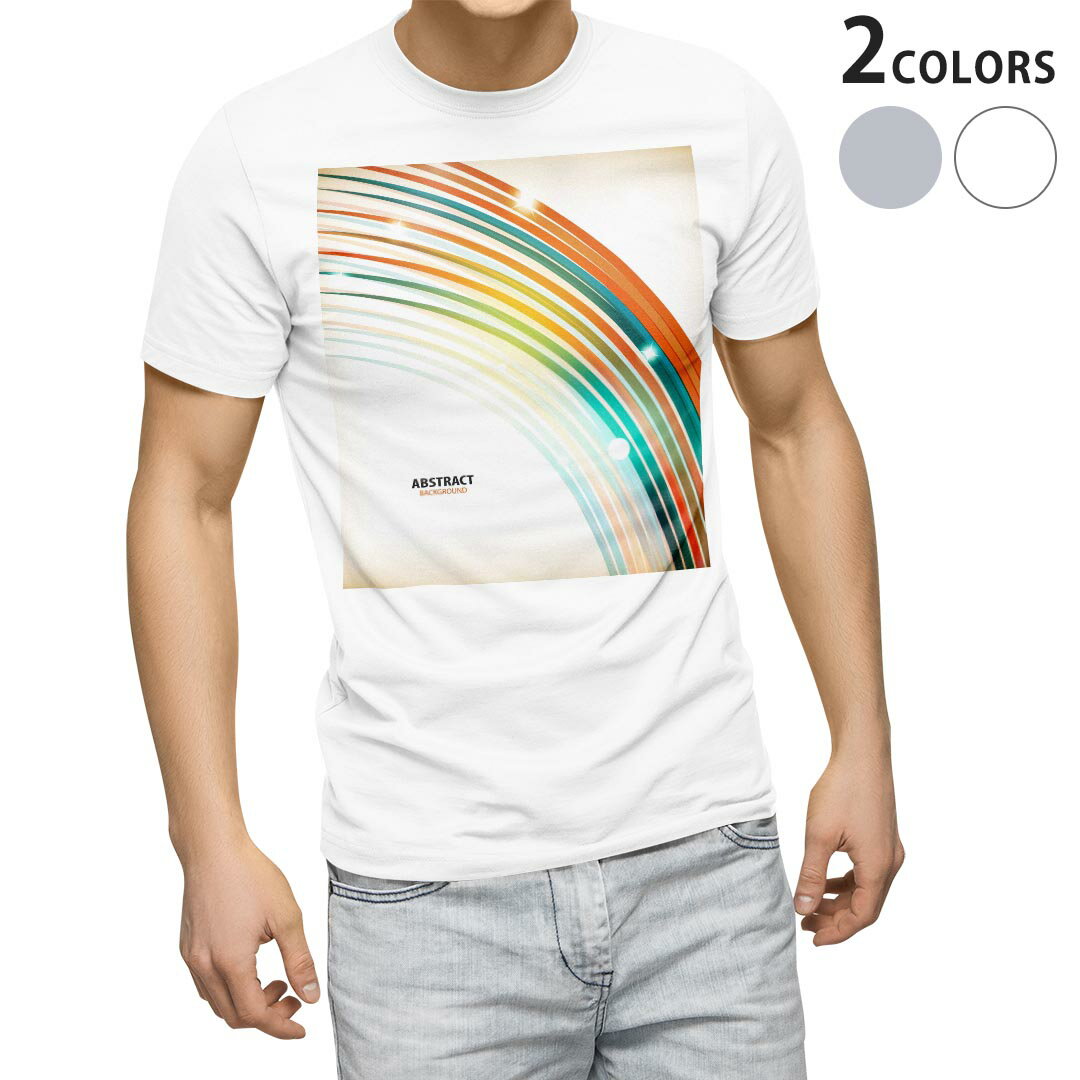 Tシャツ メンズ 半袖 ホワイト グレー デザイン S M L XL 2XL Tシャツ ティーシャツ T shirt 007990 虹 レインボー カラフル きらきら