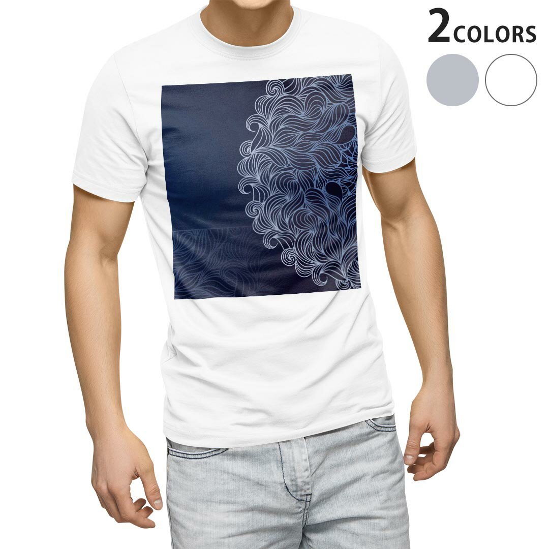 Other - Tシャツ メンズ 半袖 ホワイト グレー デザイン S M L XL 2XL Tシャツ ティーシャツ T shirt 008563 ハート　青　ブルー　模様