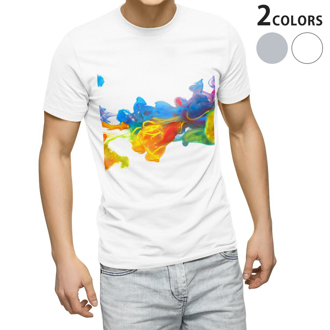 Other - Tシャツ メンズ 半袖 ホワイト グレー デザイン S M L XL 2XL Tシャツ ティーシャツ T shirt 008915 カラフル　写真　煙