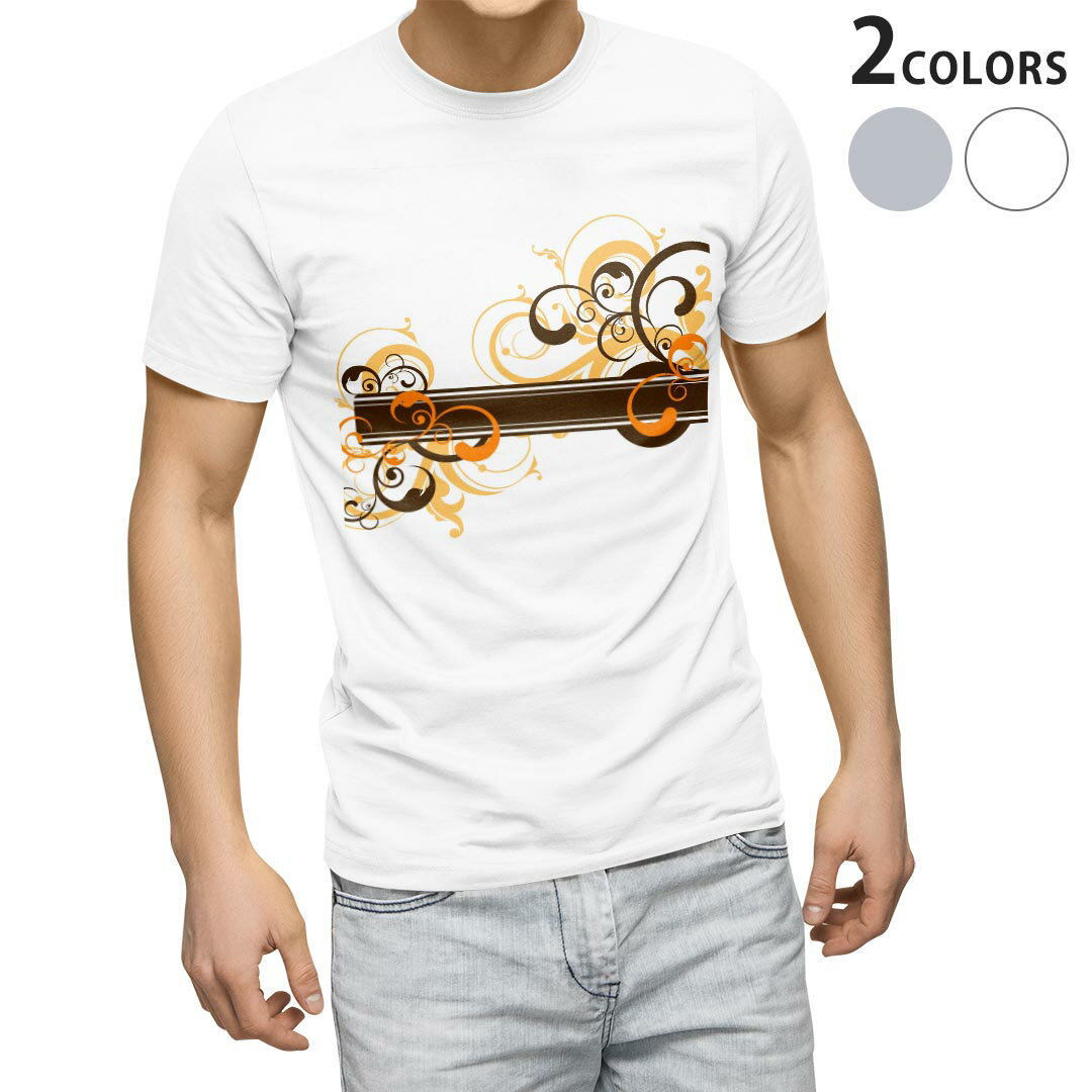 Rakuten - Tシャツ メンズ 半袖 ホワイト グレー デザイン S M L XL 2XL Tシャツ ティーシャツ T shirt 008944 花　　白　ホワイト