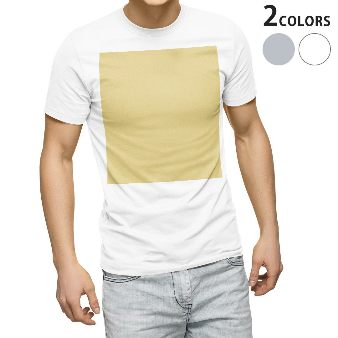 Rakuten - Tシャツ メンズ 半袖 ホワイト グレー デザイン S M L XL 2XL Tシャツ ティーシャツ T shirt 008965 シンプル　無地　黄色
