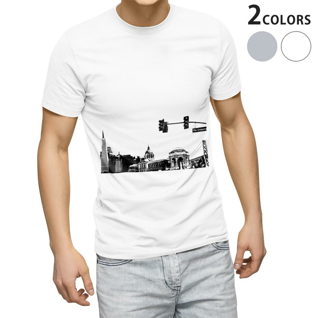 Other - Tシャツ メンズ 半袖 ホワイト グレー デザイン S M L XL 2XL Tシャツ ティーシャツ T shirt 009171 モノクロ　風景　白　黒