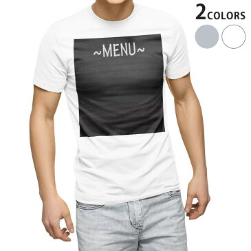 tシャツ メンズ 半袖 ホワイト グレー デザイン XS S M L XL 2XL Tシャツ ティーシャツ T shirt 009363 黒板　メニュー　料理