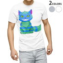 tシャツ メンズ 半袖 ホワイト グレー デザイン XS S M L XL 2XL Tシャツ ティーシャツ T shirt 009369 猫　キャラクター　動物