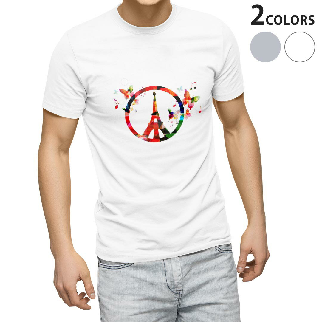 Shirts, T-Shirts - Tシャツ メンズ 半袖 ホワイト グレー デザイン S M L XL 2XL Tシャツ ティーシャツ T shirt 009992 蝶　外国　音楽