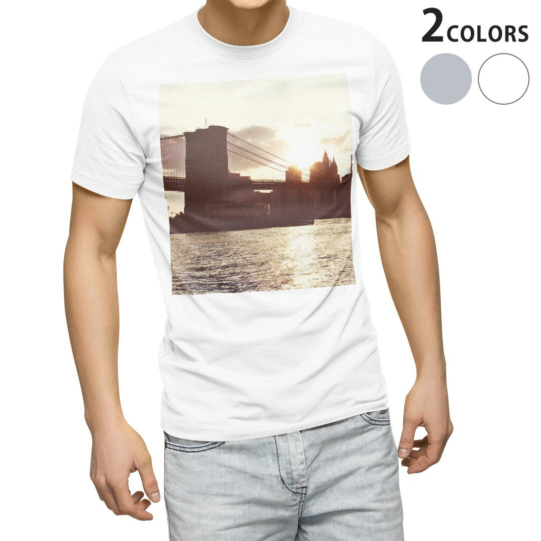 tシャツ メンズ 半袖 ホワイト グレー デザイン XS S M L XL 2XL Tシャツ ティーシャツ T shirt 010766 風景　写真　景色