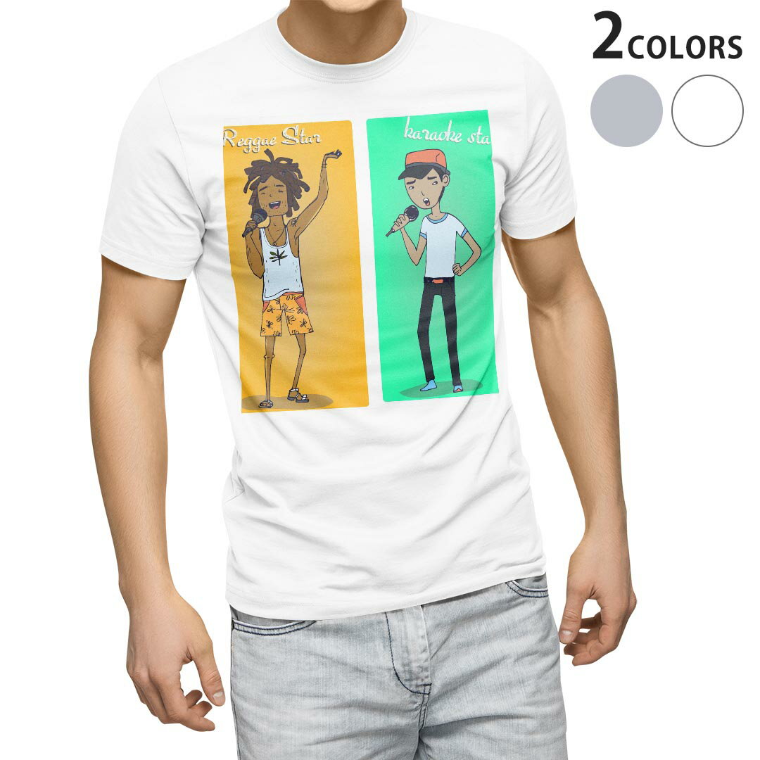 Tシャツ メンズ 半袖 ホワイト グレー デザイン S M L XL 2XL Tシャツ ティーシャツ T shirt 010873 レゲエ　人物　音楽