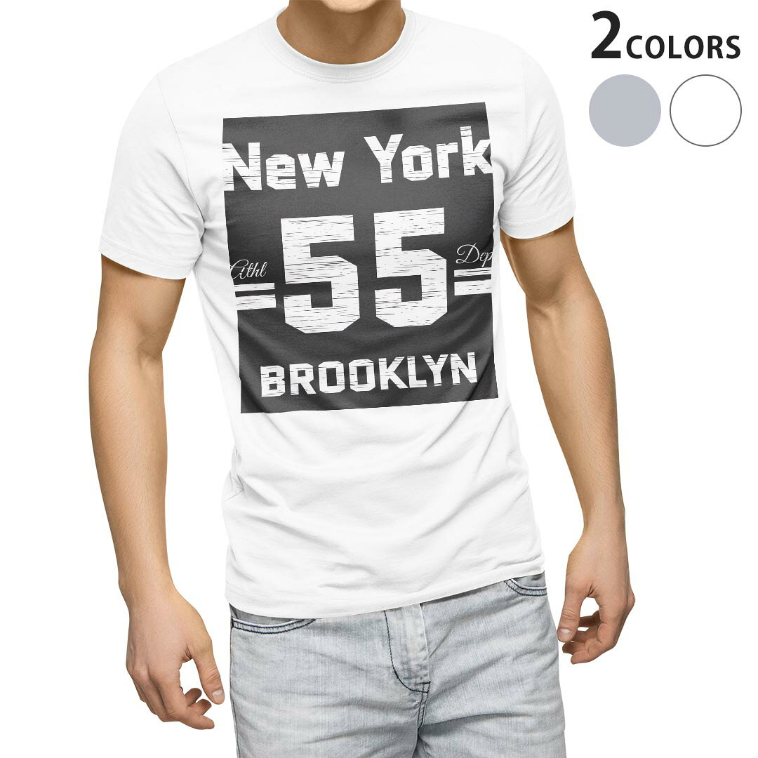 Tシャツ メンズ 半袖 ホワイト グレー デザイン S M L XL 2XL Tシャツ ティーシャツ T shirt 010905 ニューヨーク　英語　グレー