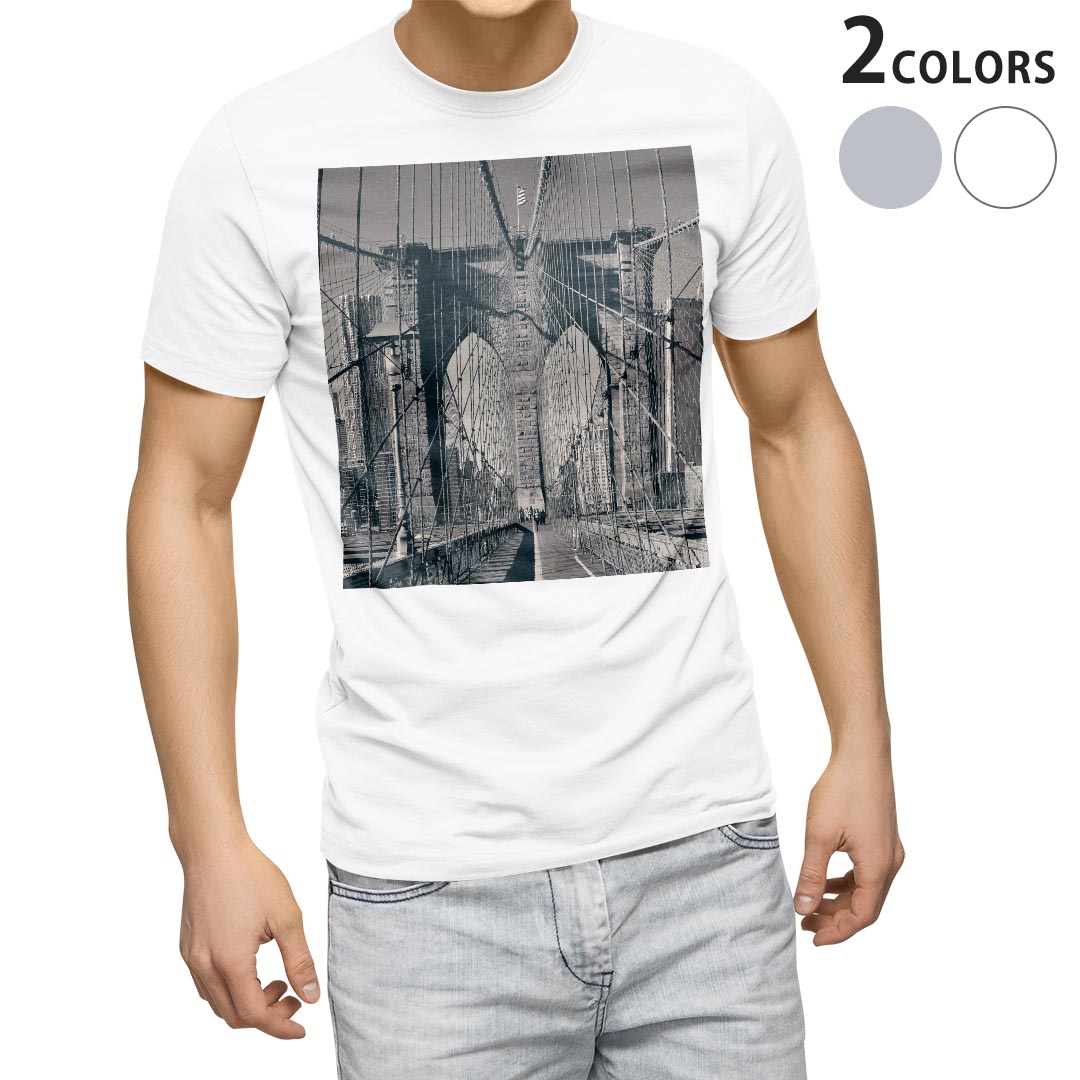 Tシャツ メンズ 半袖 ホワイト グレー デザイン S M L XL 2XL Tシャツ ティーシャツ T shirt 011361 外国　風景　写真