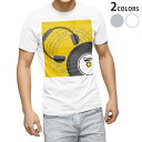 Tシャツ メンズ 半袖 ホワイト グレー デザイン S M L XL 2XL Tシャツ ティーシャツ T shirt 011394 音楽 ヘッドホン ミュージック