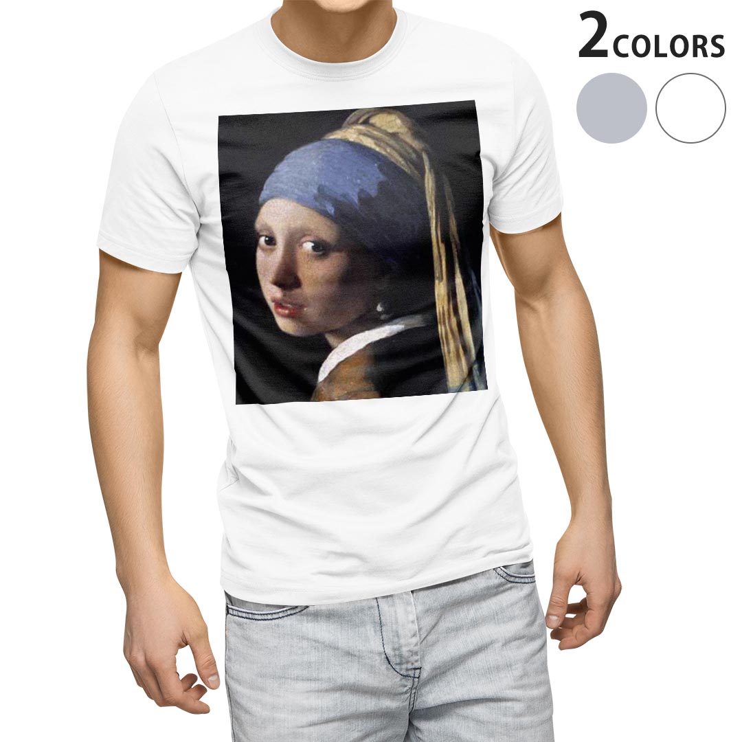 乐天商城 - Tシャツ メンズ 半袖 ホワイト グレー デザイン S M L XL 2XL Tシャツ ティーシャツ T shirt 011470 イラスト　人物　絵画