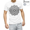 Tシャツ メンズ 半袖 ホワイト グレー デザイン S M L XL 2XL Tシャツ ティーシャツ T shirt 011759 模様 エレガント 黒