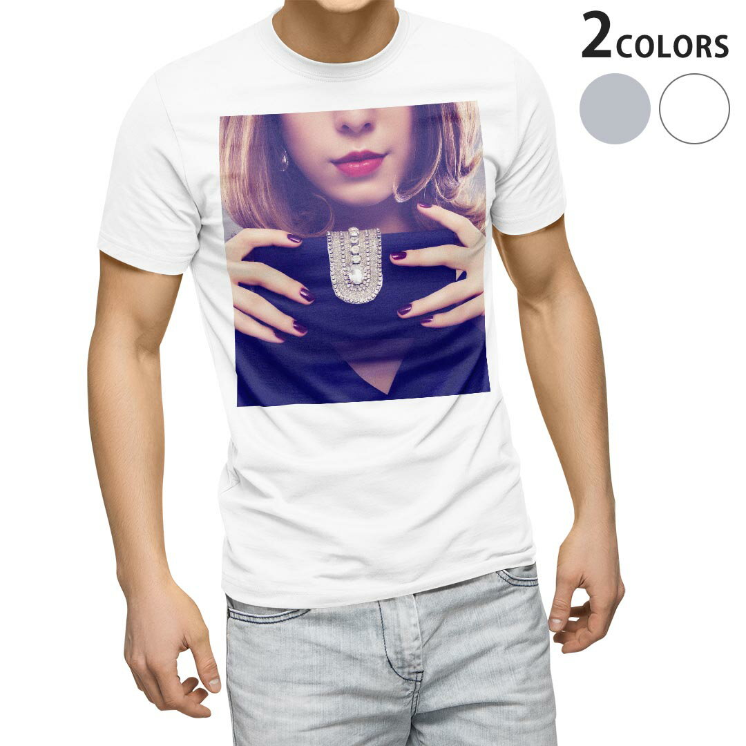 Tシャツ メンズ 半袖 ホワイト グレー デザイン S M L XL 2XL Tシャツ ティーシャツ T shirt 011803 女性 写真