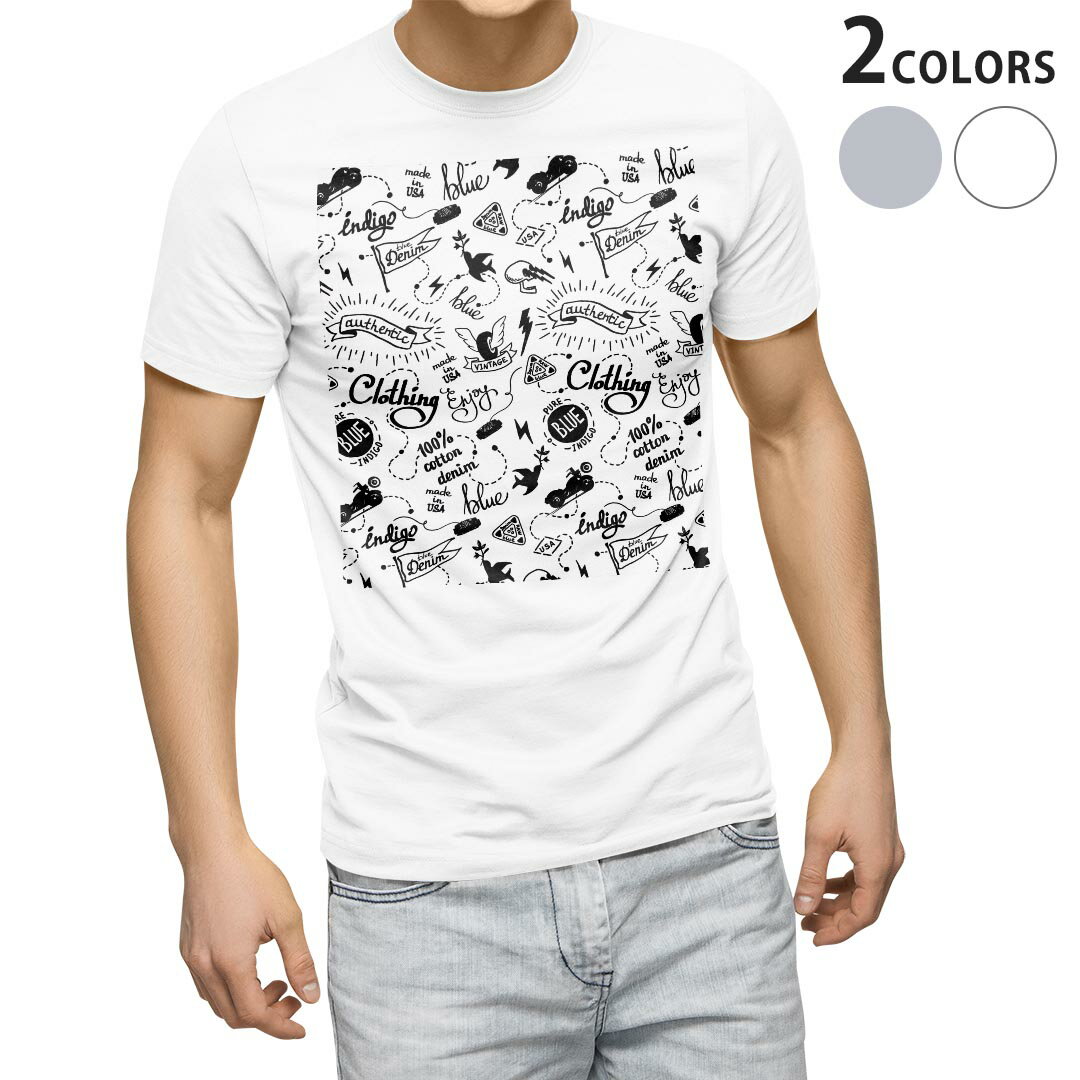 Other - Tシャツ メンズ 半袖 ホワイト グレー デザイン S M L XL 2XL Tシャツ ティーシャツ T shirt 012109 英語　旗　モノトーン