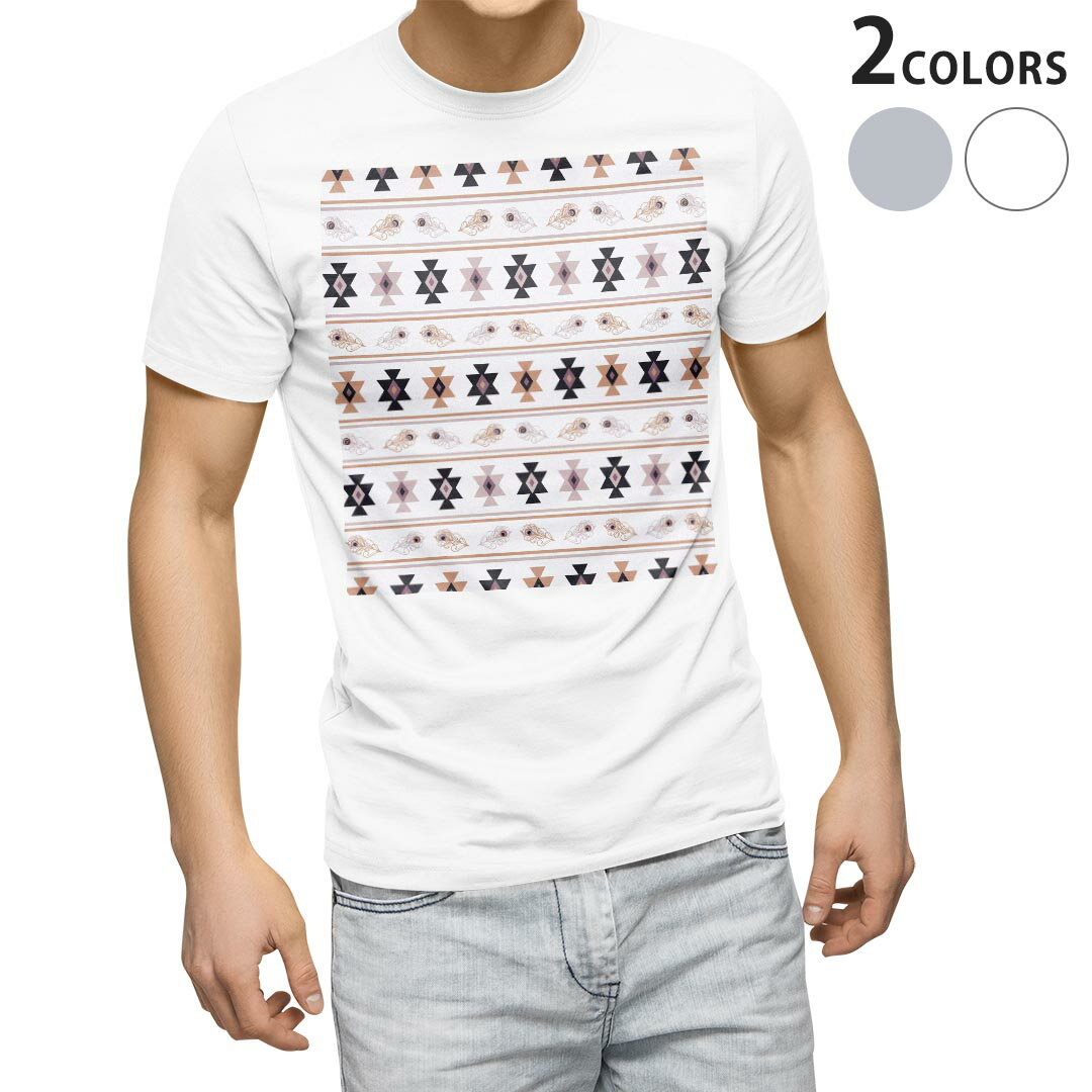 乐天商城 - Tシャツ メンズ 半袖 ホワイト グレー デザイン S M L XL 2XL Tシャツ ティーシャツ T shirt 012591 柄　模様　ベージュ