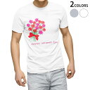 Tシャツ メンズ 半袖 ホワイト グレー デザイン S M L XL 2XL Tシャツ ティーシャツ T shirt 012907 母の日 カーネーション 花