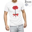 Tシャツ メンズ 半袖 ホワイト グレー デザイン S M L XL 2XL Tシャツ ティーシャツ T shirt 012929 母の日 カーネーション 花