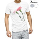 Tシャツ メンズ 半袖 ホワイト グレー デザイン S M L XL 2XL Tシャツ ティーシャツ T shirt 012938 母の日 カーネーション 花
