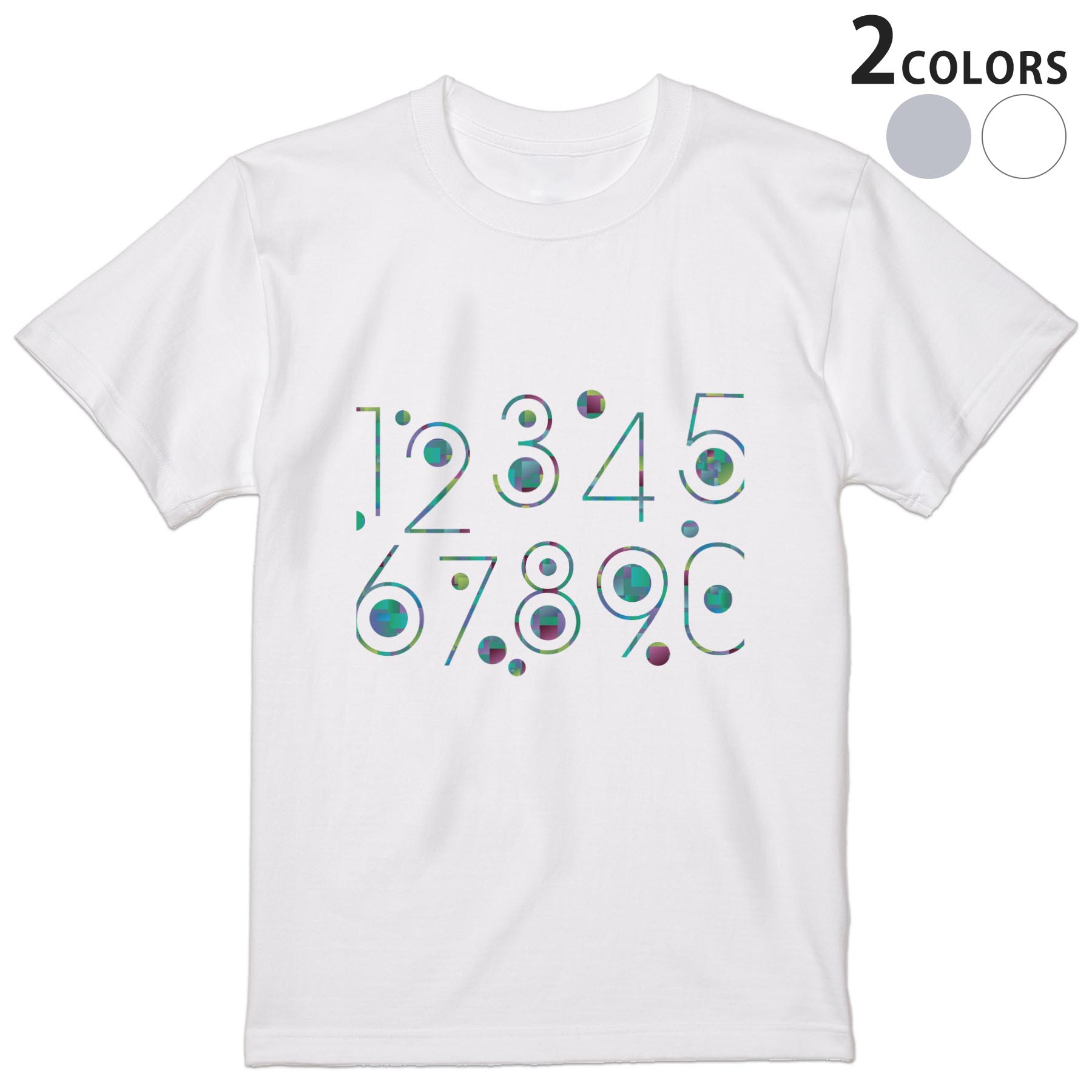 Tシャツ メンズ 半袖 ホワイト グレー デザイン S M L XL 2XL Tシャツ ティーシャツ T shirt 013220 数字　文字　青