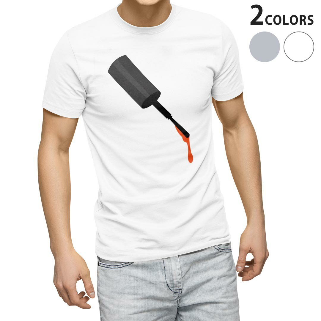 Tシャツ メンズ 半袖 ホワイト グレー デザイン S M L XL 2XL Tシャツ ティーシャツ T shirt 013319 ネイル おしゃれ マニキュア
