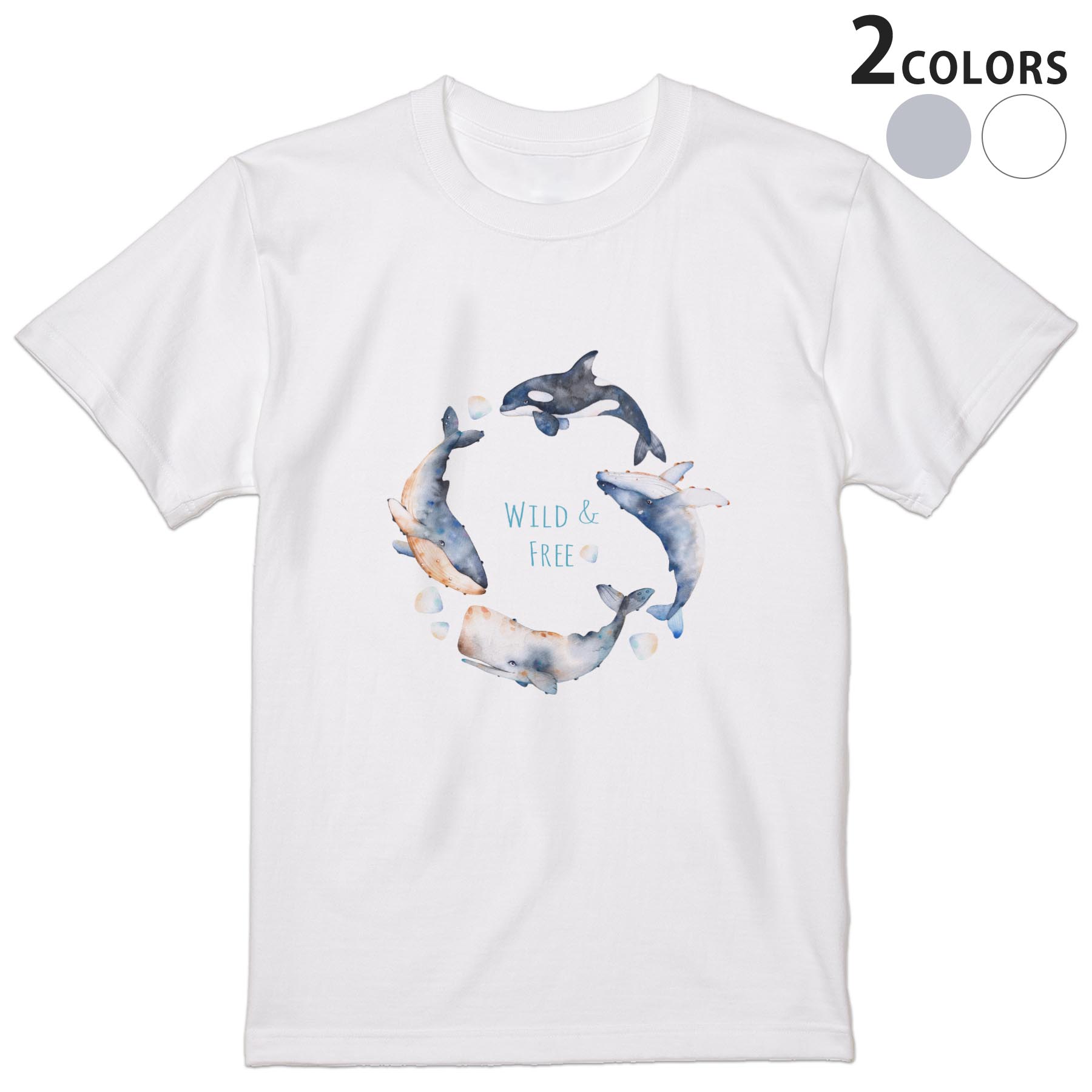 tシャツ メンズ 半袖 ホワイト グレー デザイン XS S M L XL 2XL Tシャツ ティーシャツ T shirt 013466 くじら　海　英語