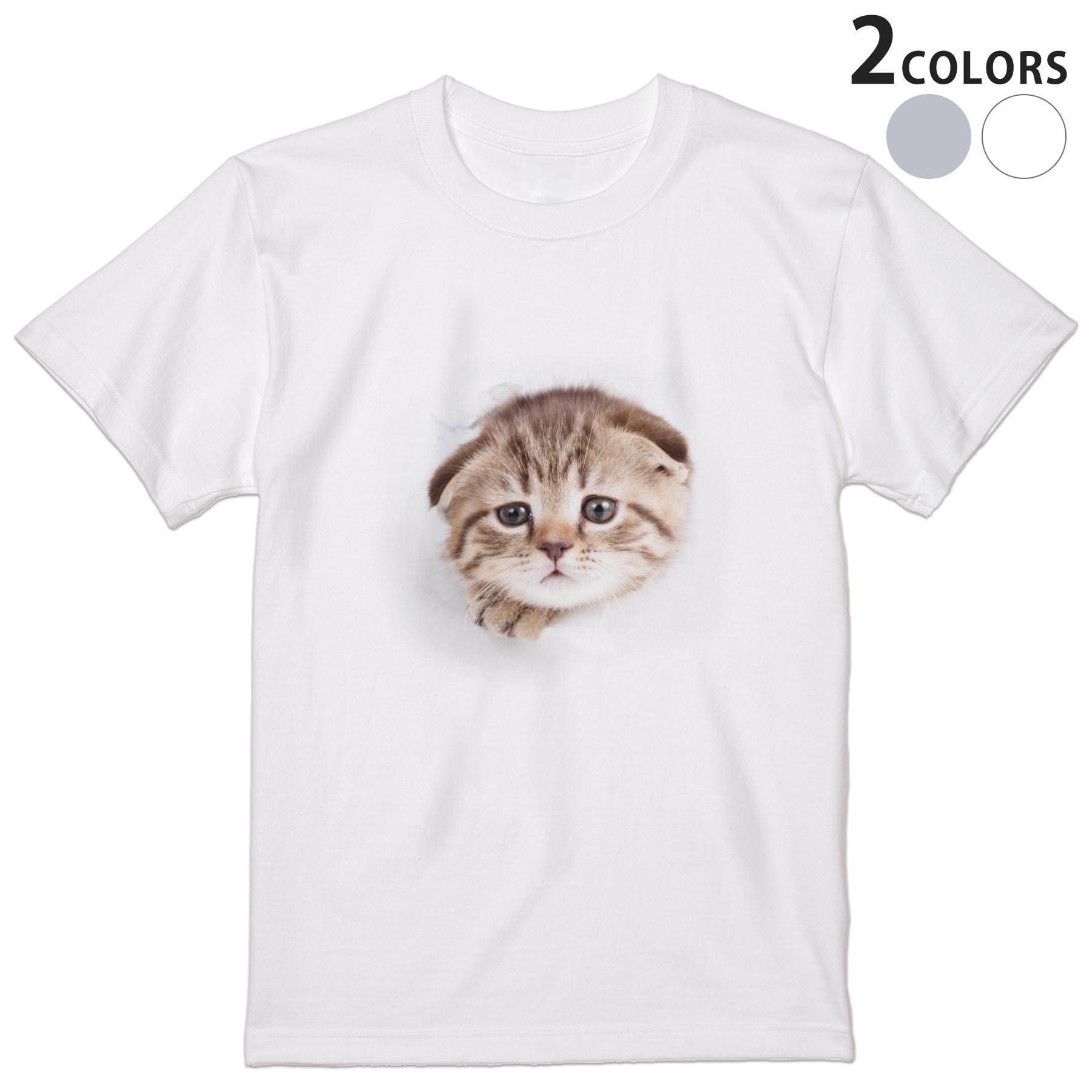 Tシャツ メンズ 半袖 ホワイト グレー デザイン S M L XL 2XL Tシャツ ティーシャツ T shirt 013568 猫..
