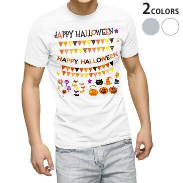 tシャツ メンズ 半袖 ホワイト グレー デザイン XS S M L XL 2XL Tシャツ ティーシャツ T shirt 013712 ハロウィン　コウモリ　かぼちゃ