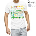 Tシャツ メンズ 半袖 ホワイト グレー デザイン S M L XL 2XL Tシャツ ティーシャツ T shirt 014117 花 鳥 クローバー