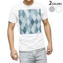 Tシャツ メンズ 半袖 ホワイト グレー デザイン S M L XL 2XL Tシャツ ティーシャツ T shirt 014378 模様 アーガイル