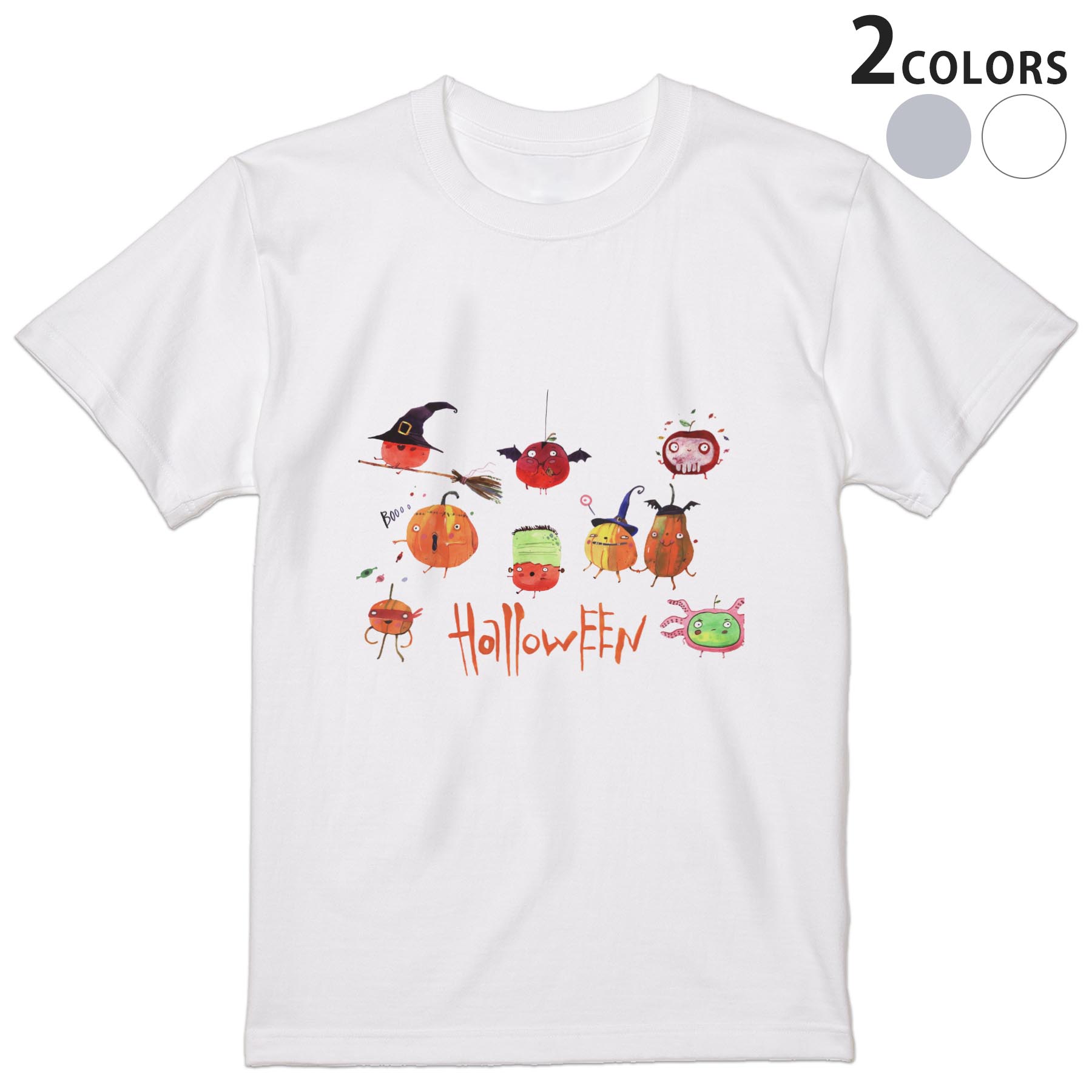 Tシャツ メンズ 半袖 ホワイト グレー デザイン S M L XL 2XL Tシャツ ティーシャツ T shirt 014767 ハロウィン　かぼちゃ　halloween