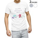Tシャツ メンズ 半袖 ホワイト グレー デザイン S M L XL 2XL Tシャツ ティーシャツ T shirt 015493 母の日 カーネーション バラ...