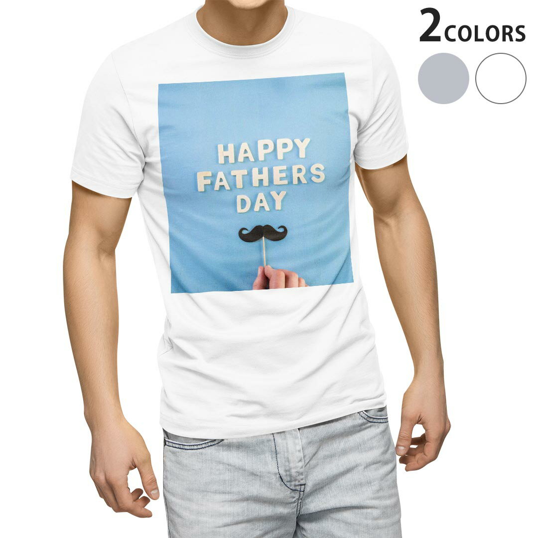 Tシャツ メンズ 半袖 ホワイト グレー デザイン S M L XL 2XL Tシャツ ティーシャツ T shirt 015504 父の日 英字 モノクロ ひげ