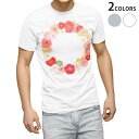 Tシャツ メンズ 半袖 ホワイト グレー デザイン S M L XL 2XL Tシャツ ティーシャツ T shirt 015512 カーネーション バラ ピンク...