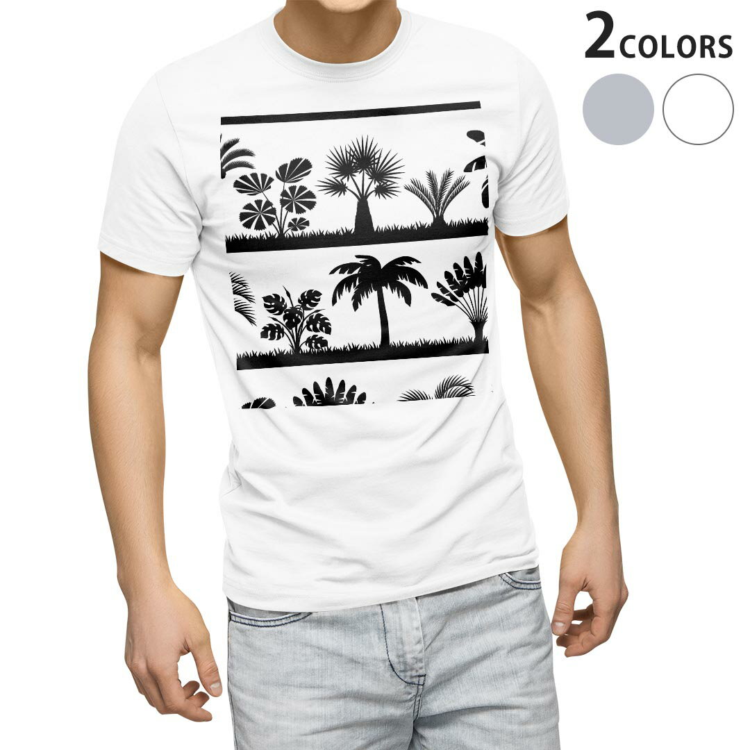 Other - Tシャツ メンズ 半袖 ホワイト グレー デザイン S M L XL 2XL Tシャツ ティーシャツ T shirt 015653 木　ヤシの木　自然