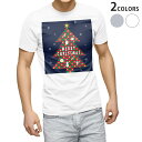 Tシャツ メンズ 半袖 ホワイト グレー デザイン S M L XL 2XL Tシャツ ティーシャツ T shirt 015811 クリスマスツリー 冬 木
