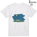 Tシャツ メンズ 半袖 ホワイト グレー デザイン S M L XL 2XL Tシャツ ティーシャツ T shirt 015856 お月見 うさぎ 秋