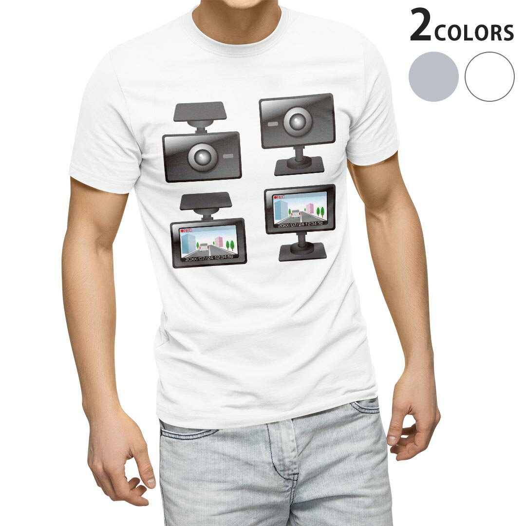 Tシャツ メンズ 半袖 ホワイト グレー デザイン S M L XL 2XL Tシャツ ティーシャツ T shirt 016169 ドライブレコーダー