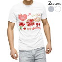 Tシャツ メンズ 半袖 ホワイト グレー デザイン S M L XL 2XL Tシャツ ティーシャツ T shirt 016210 母の日 カーネーション リボ...