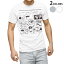 Tシャツ メンズ 半袖 ホワイト グレー デザイン S M L XL 2XL Tシャツ ティーシャツ T shirt 016500 お弁当　モノクロ　手書き　食べ物　ご飯